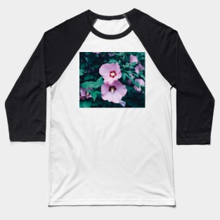 Two Hibiscus Flowers Baseball T-Shirt